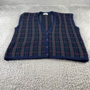 Pendleton Wool Vest Plaid V-Neck Button Front 3X Made in USA